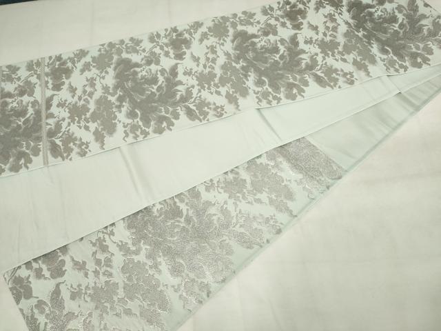 平和屋着物◎六通柄袋帯 唐草文 銀糸 正絹 逸品 AABM3234od