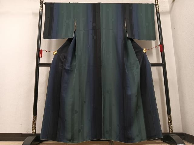 平和屋着物●上質な小紋 間道 暈し染め 正絹 逸品 AABM3253ph