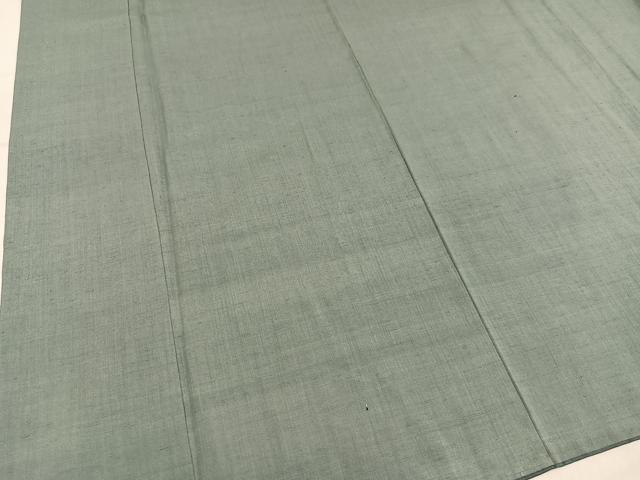 平和屋着物●結城紬 色無地 青白橡色 ますいわ屋扱い 正絹 逸品 AABM3260ph