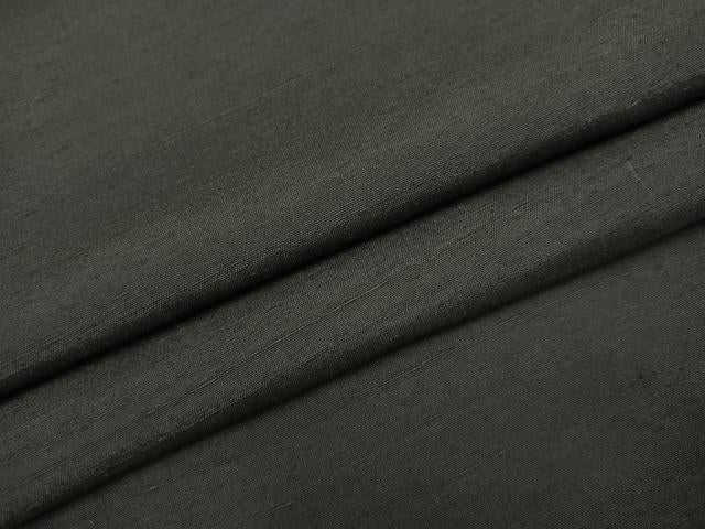 平和屋着物●上質な紬 色無地 黒色 正絹 逸品 AABM3268ph