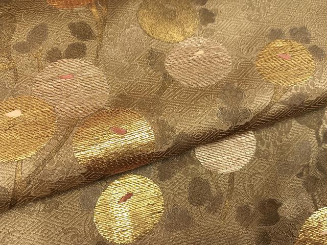 平和屋着物●訪問着 竹屋町刺繍 枝花文 暈し染め 金糸 正絹 逸品 AABM3274ph