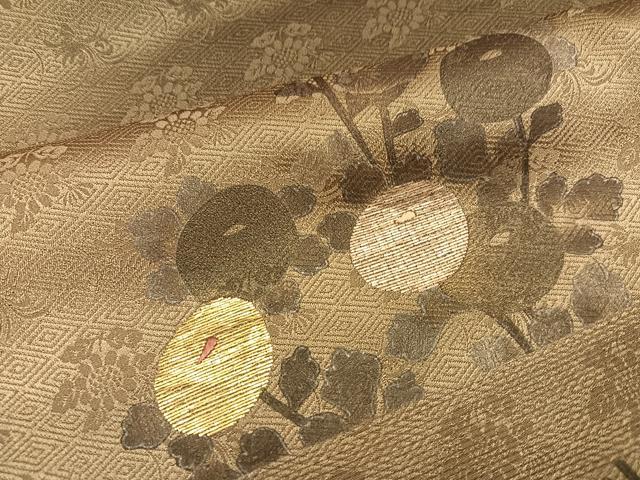 平和屋着物●訪問着 竹屋町刺繍 枝花文 暈し染め 金糸 正絹 逸品 AABM3274ph