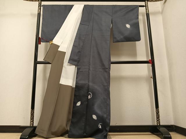 平和屋着物●本場縞大島紬 訪問着 雪兎 宮之原織物謹製 暈し染め 証紙付き 正絹 逸品 AABM3277ph