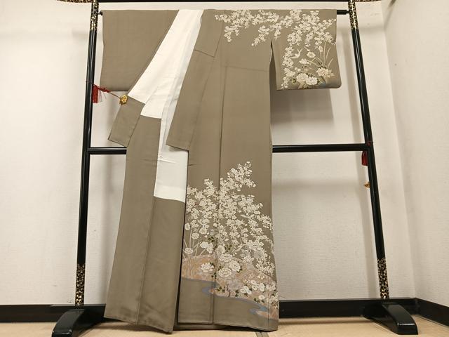 平和屋着物●訪問着 花鳥文 金彩 正絹 逸品 AABM3288ph