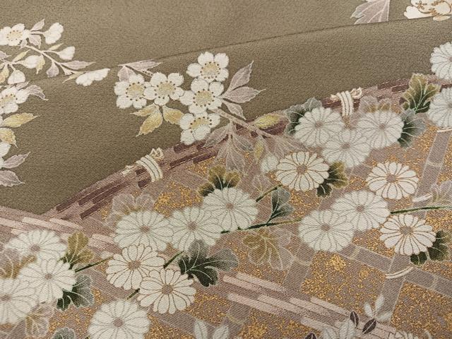 平和屋着物●訪問着 花鳥文 金彩 正絹 逸品 AABM3288ph