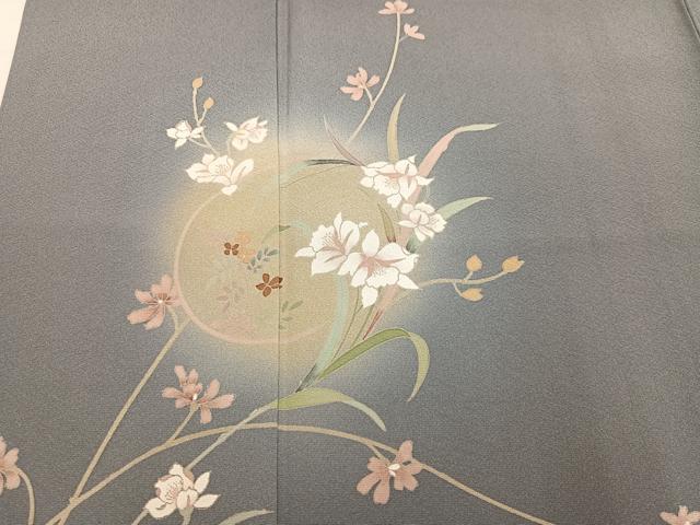 平和屋着物●訪問着 友禅 作家物 草花文 暈し染め 正絹 逸品 AABM3290ph