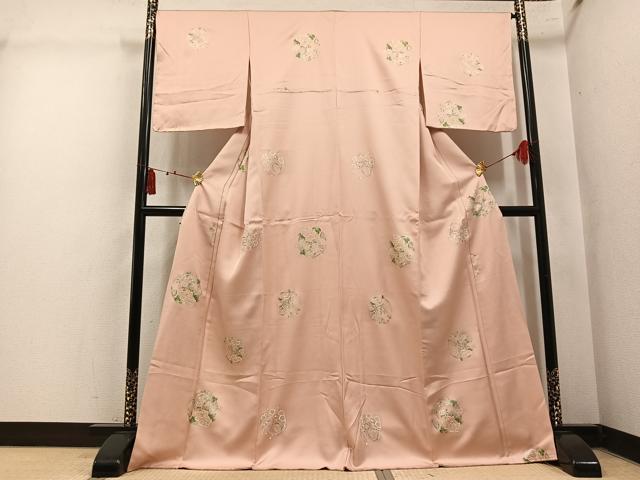 平和屋着物●上質な小紋 草花文 金彩 正絹 逸品 AABM3294ph