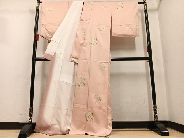 平和屋着物●上質な小紋 草花文 金彩 正絹 逸品 AABM3294ph