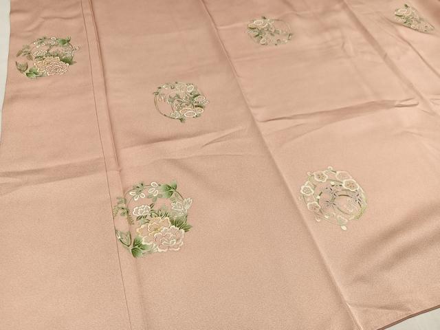 平和屋着物●上質な小紋 草花文 金彩 正絹 逸品 AABM3294ph