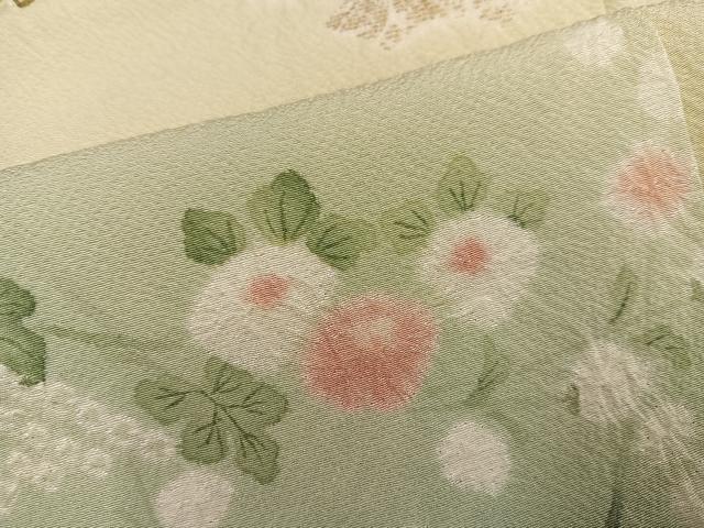 平和屋着物●十日町 名門 滝泰謹製 訪問着 絞り 刺繍 地紙草花文 暈し染め 金彩 正絹 逸品 AABM3297ph