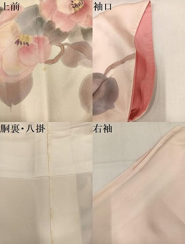 平和屋着物●訪問着 手描き 枝花文 暈し染め 正絹 逸品 AABM3300ph