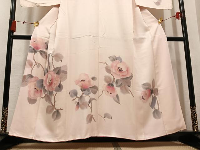平和屋着物●訪問着 手描き 枝花文 暈し染め 正絹 逸品 AABM3300ph