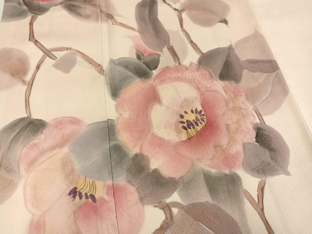 平和屋着物●訪問着 手描き 枝花文 暈し染め 正絹 逸品 AABM3300ph