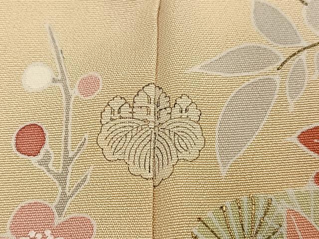 平和屋着物●訪問着 駒刺繍 風景草花文 金彩 正絹 逸品 AABM3307ph
