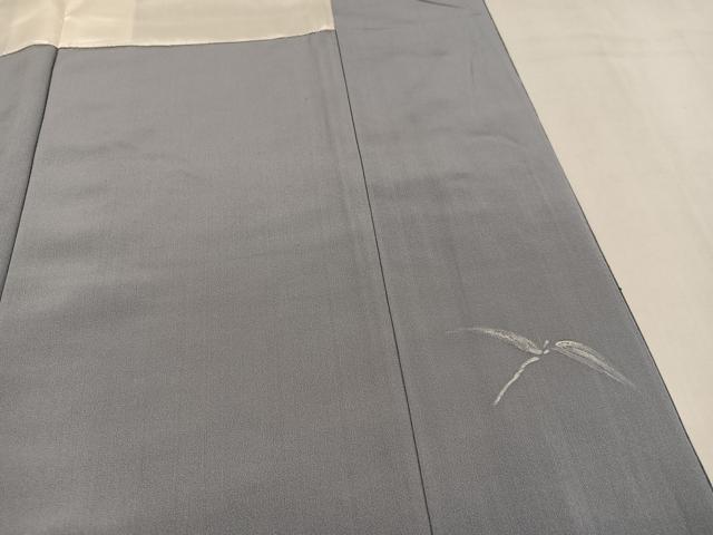 平和屋着物●訪問着 作家物 山口敬三 紬地 刺繍 ろうけつ染 雀 暈し染め 正絹 逸品 AABM3320ph