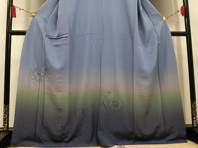 平和屋着物●中国三大刺繍 スワトウ刺繍 汕頭刺繍 総刺繍 訪問着 草花文 暈し染め 正絹 逸品 AABM3326ph
