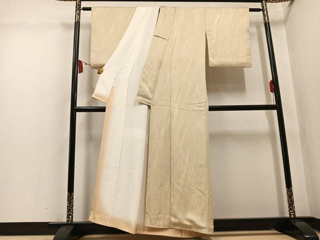 平和屋着物●上質な小紋 墨流し文様 正絹 逸品 AABM3334ph