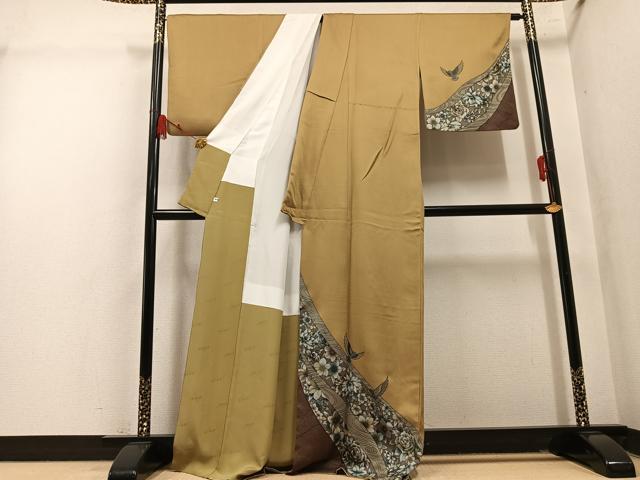 平和屋着物●染色作家 斉藤三才 訪問着 三才鳥 正絹 逸品 AABM3336ph