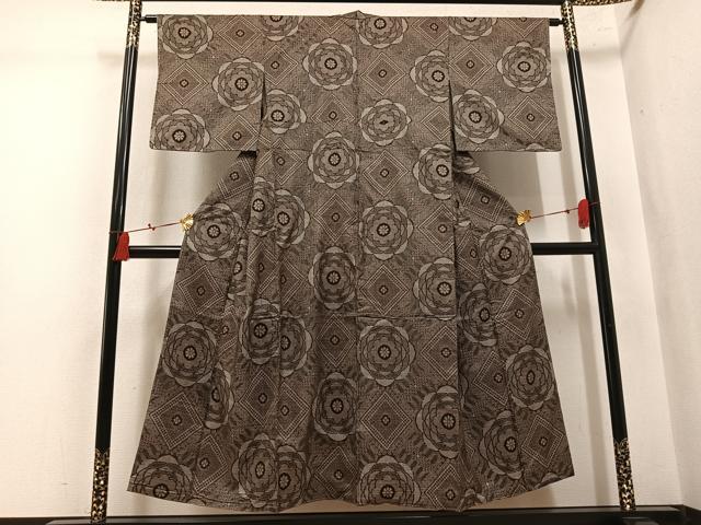 平和屋着物●本場大島紬 龍郷絣 正絹 逸品 未使用 AABM3355ph