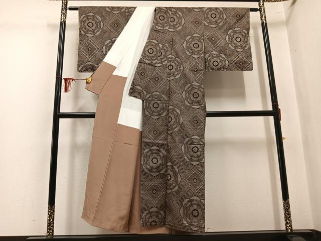 平和屋着物●本場大島紬 龍郷絣 正絹 逸品 未使用 AABM3355ph