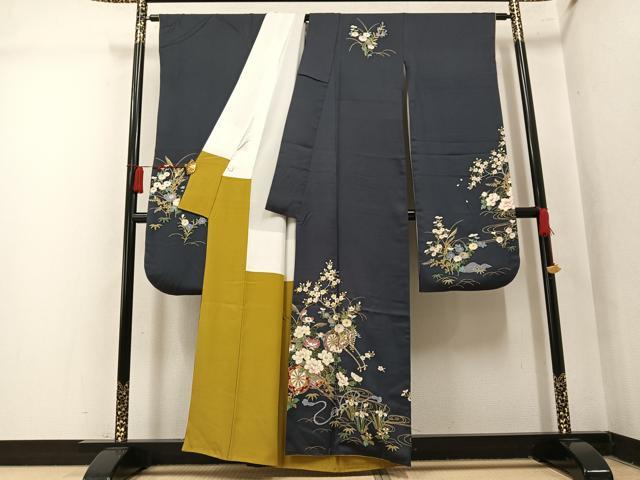 平和屋着物●豪華振袖 花車 金彩 鈴乃屋扱い 正絹 逸品 AABM3365ph