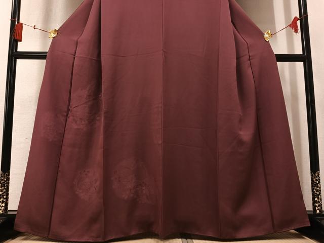 平和屋着物●無地絵羽訪問着 色無地 草花文 栗皮茶色 正絹 逸品 AABM3369ph