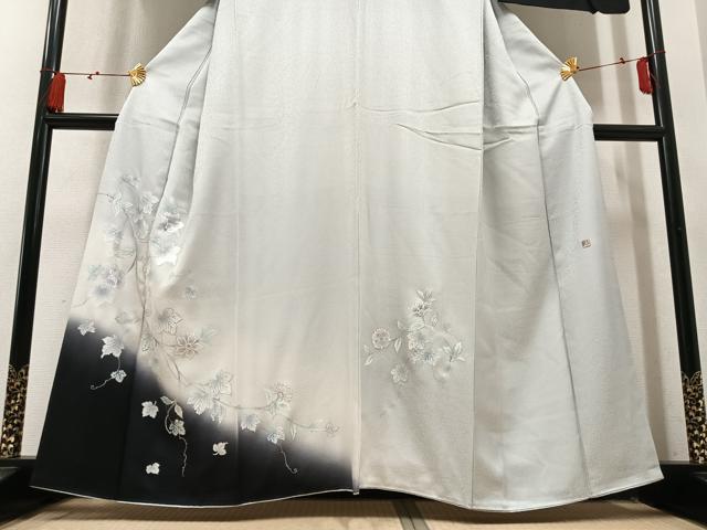 平和屋着物●中村弘三郎 訪問着 更紗文 暈し染め 銀彩 正絹 逸品 AABM3399ph