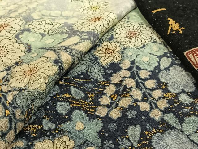 平和屋着物▽吉乃一廉 幻の辻が花 訪問着 単衣 暈し染め 金彩 銀通し地 正絹 逸品 AABM3592jh