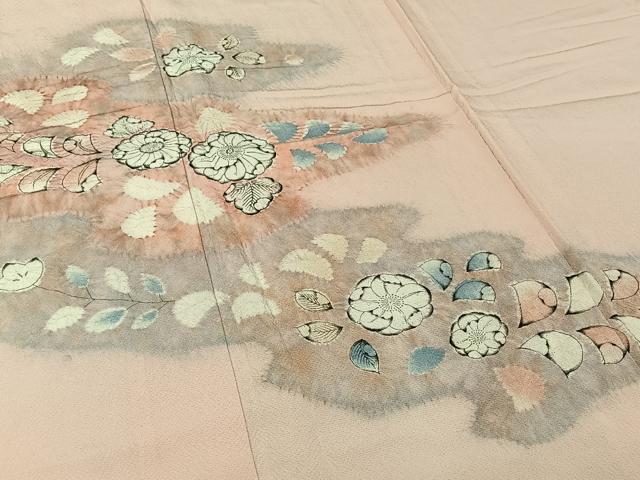 平和屋着物▽訪問着 単衣 絞り 辻が花 暈し染め 正絹 逸品 AABM3597jh