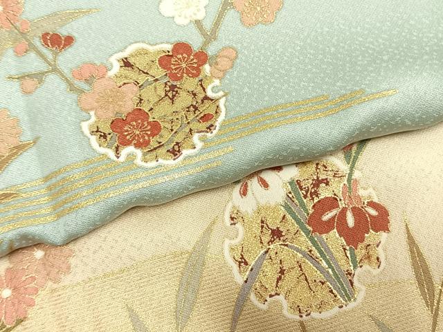 平和屋着物●訪問着 雪輪花文 暈し染め 金彩 正絹 逸品 AABM3690fy