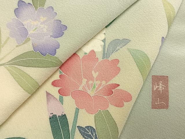 平和屋着物●訪問着 友禅 作家物 草花文 暈し染め 正絹 逸品 AABM3691fy