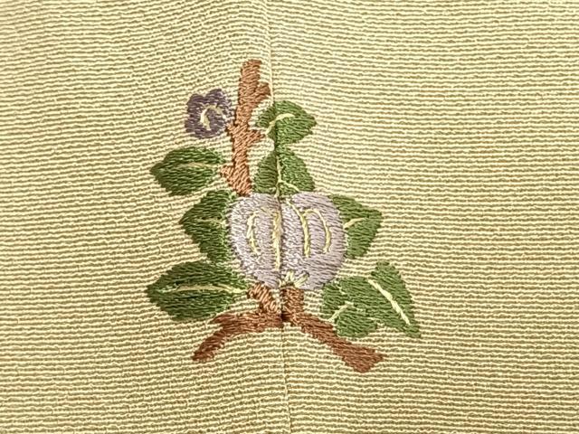 平和屋着物●豪華色留袖 駒刺繍 貝桶花文 金彩 正絹 逸品 AABM3702fy