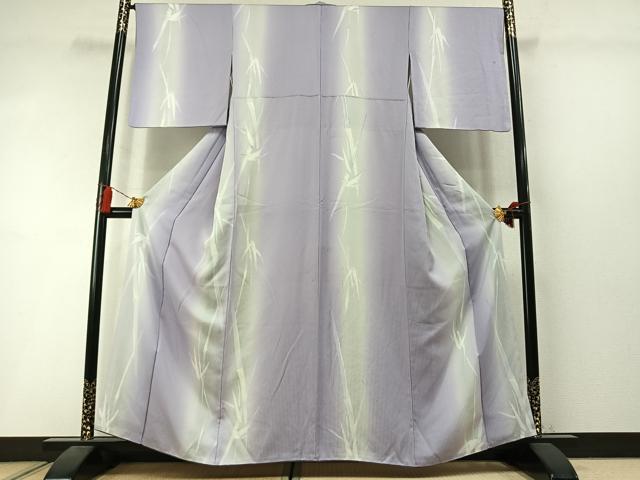 平和屋着物●上質な小紋 笹竹文 暈し染め 正絹 逸品 AABM3704fy