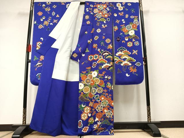 平和屋着物●豪華振袖 駒刺繍 松竹梅 正絹 逸品 AABM3707fy