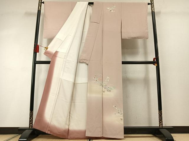 平和屋着物●訪問着 友禅 宝尽くし熨斗花文 暈し染め 正絹 逸品 AABM3711fy