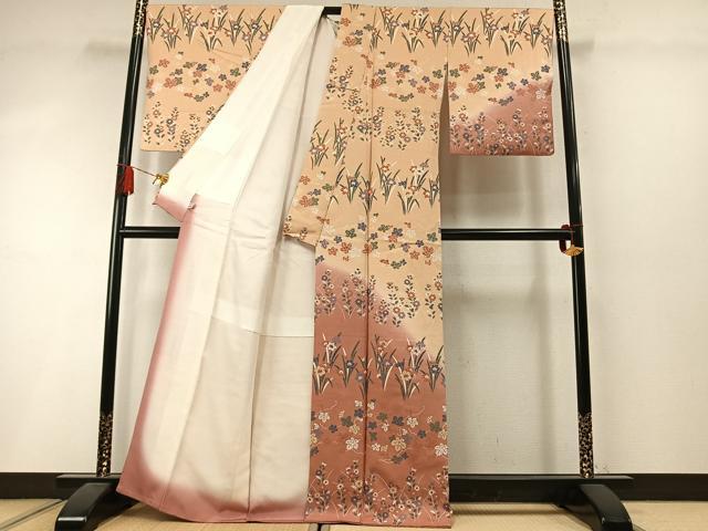 平和屋着物●訪問着 草花文 暈し染め 金彩 やまと誂製 正絹 逸品 AABM3723fy