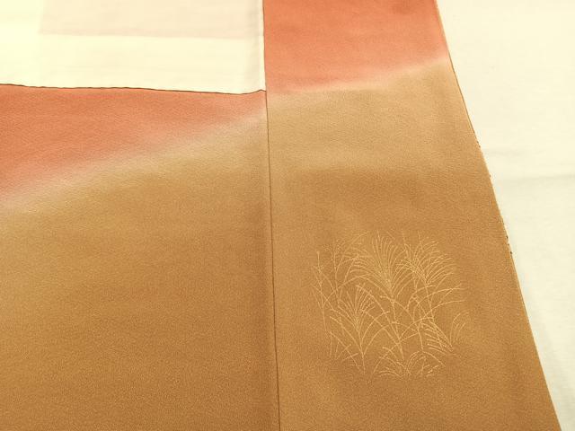 平和屋着物●中国三大刺繍 スワトウ刺繍 汕頭刺繍 総刺繍 訪問着 花蝶文 暈し染め 金糸 金彩 正絹 逸品 AABM3724fy