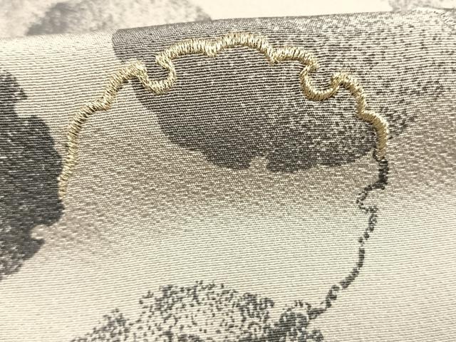 平和屋着物●訪問着 刺繍 雪輪文 暈し染め 金銀糸 正絹 逸品 AABM3729fy