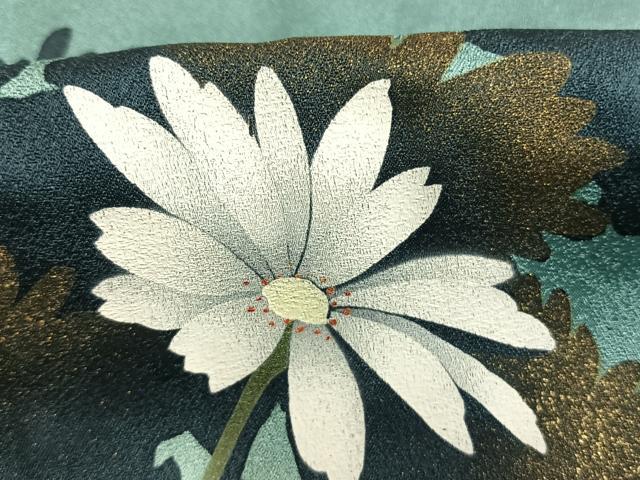 平和屋着物●京の匠日展作家 丹下雄介 訪問着 草花文 シルエット 暈し染め 金彩 やまと誂製 正絹 逸品 AABM3739fy