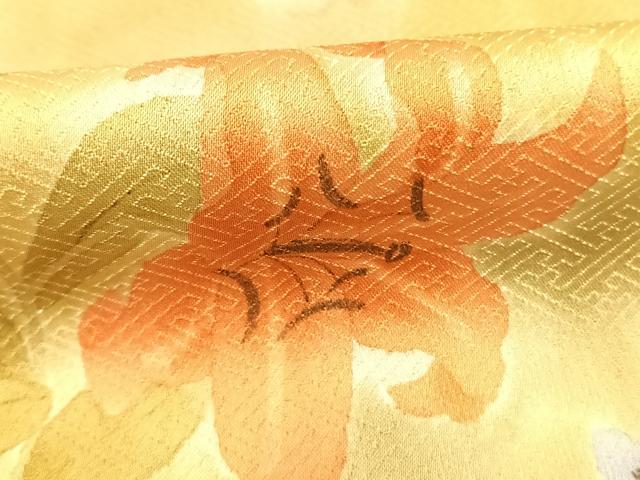 平和屋着物●訪問着 手描き 草花文 暈し染め 正絹 逸品 AABM3746fy