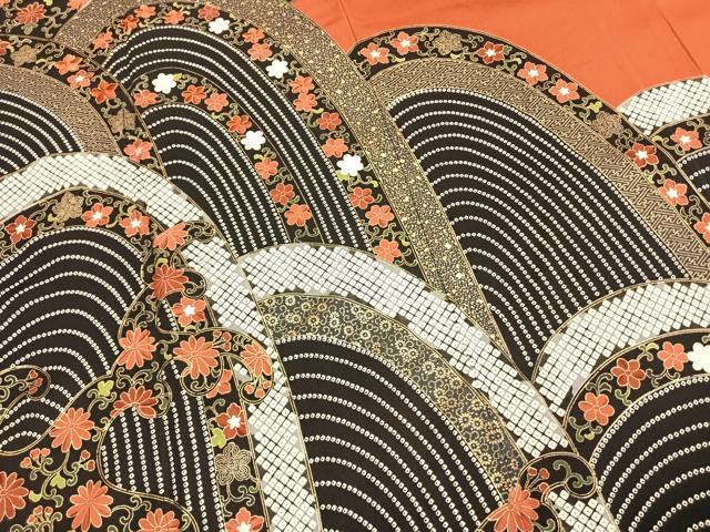 平和屋着物●豪華振袖 刺繍 花唐草文 金彩 正絹 逸品 AABM3749fy