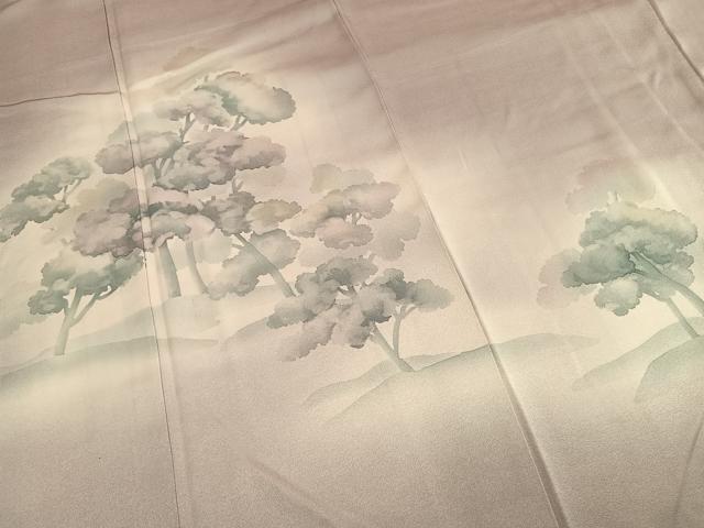 平和屋着物●訪問着 樹林文 暈し染め 正絹 逸品 AABM3758fy
