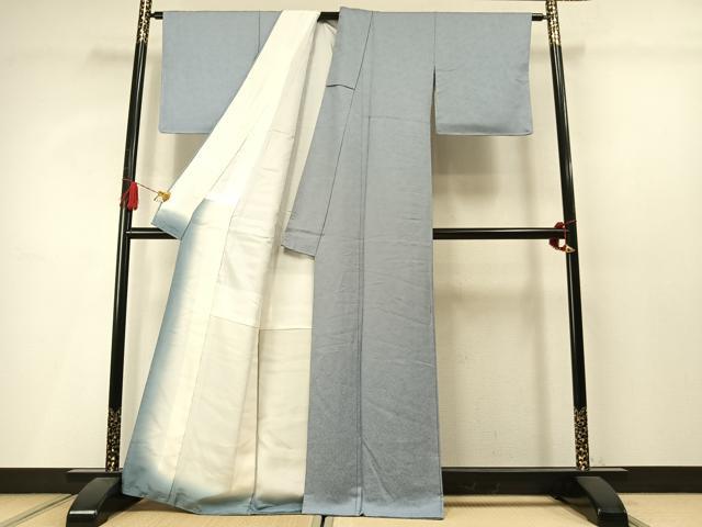 平和屋着物●上質な色無地 草花地紋 秘色色 正絹 逸品 未使用 AABM3772fy