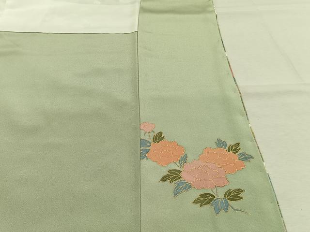 平和屋着物●訪問着 草花文 暈し染め 金彩 正絹 逸品 未使用 AABM3788fy