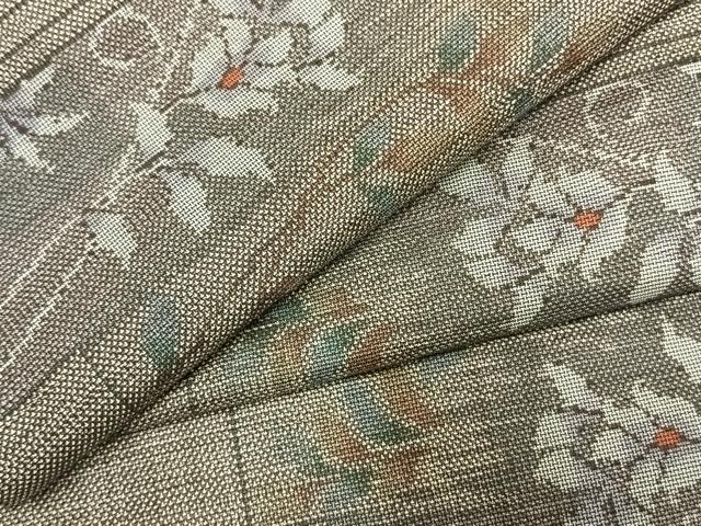 平和屋着物●本場大島紬 9マルキ 色紙花唐草文 正絹 逸品 AABM3795fy