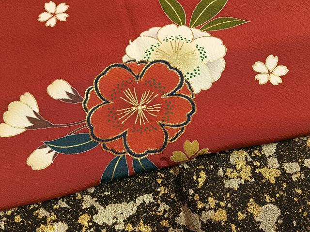 平和屋着物●豪華振袖 駒刺繍 草花文 暈し染め 金彩 正絹 逸品 AABM3802fy