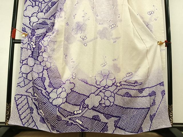 平和屋着物●豪華振袖 総絞り 舞花文 正絹 逸品 AABM3803fy