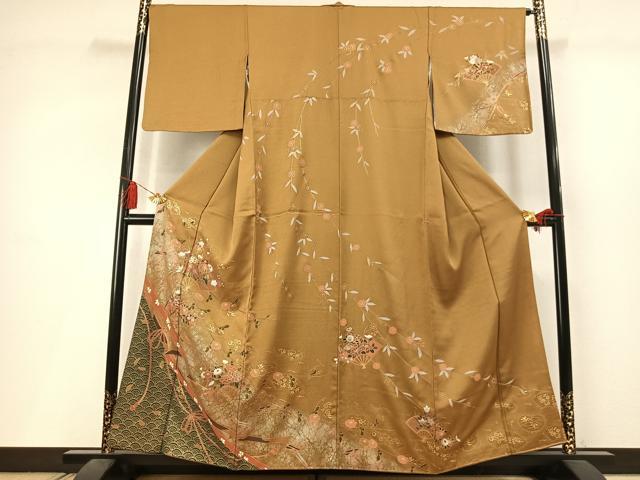 平和屋着物●訪問着 扇面花文 金彩 正絹 逸品 AABM3810fy