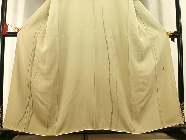平和屋着物●北大路魯山人 色留袖 手描き 笹竹文 暈し染め 正絹 逸品 AABM3838fy
