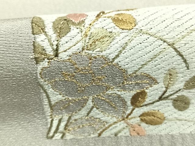 平和屋着物●訪問着 総刺繍 色紙重ね花文 暈し染め 金糸 正絹 逸品 AABM3841fy